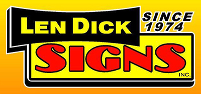 Len Dicks Signs - multi-colored logo